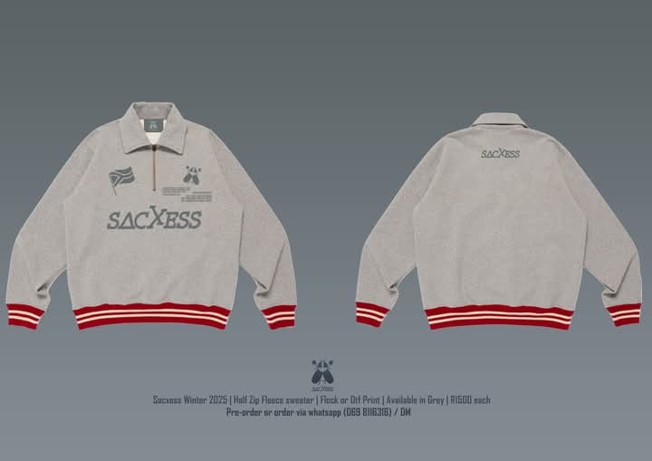 Sacxess Half Zip Sweater — Grey Melange