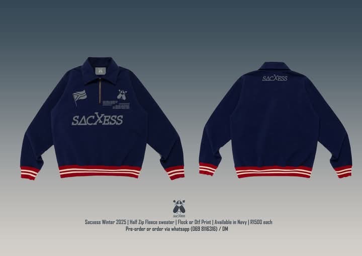 Sacxess Half Zip Sweater — Navy
