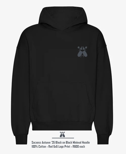 Sacxess Autumn '25 Black on Black Minimal Hoodie